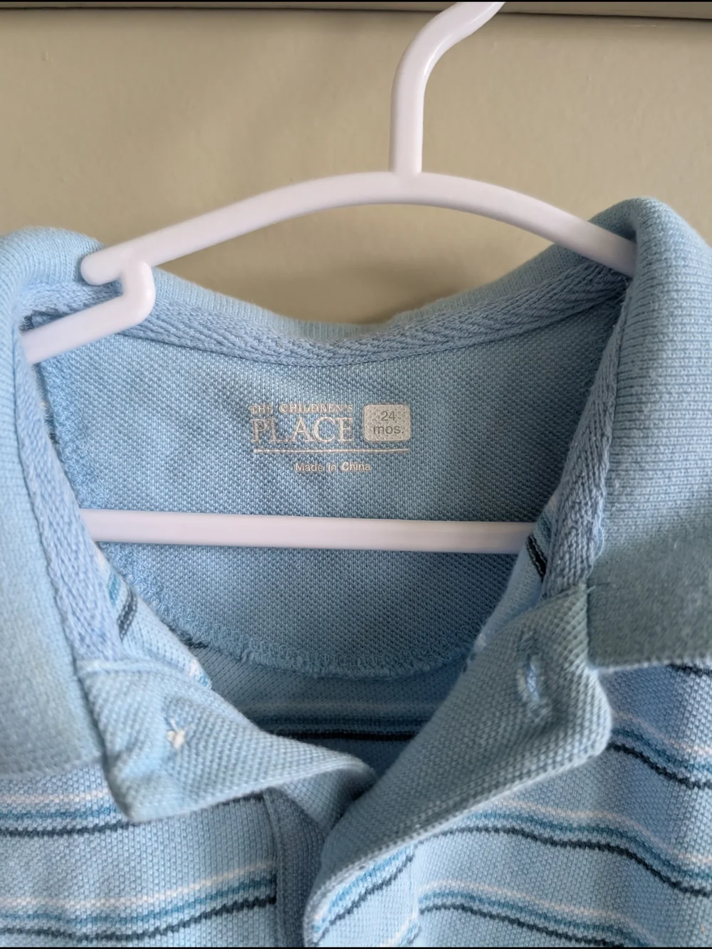 The Children's Place Light Blue Striped Polo